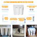 External RV Filter System RV Water Filter Store System Install with Bracket, 3-Stage RV Water Purifier Filtration System Compatible with Marines Boats and RVs