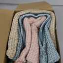 Light Green/Pink Throw Pillow Covers 16x16 Set of 4, Boho Soft Chenille Couch Pillow Covers, Solid Textured Square Cushion Cases for Sofa Living Room Bedroom Farmhouse Home Decor