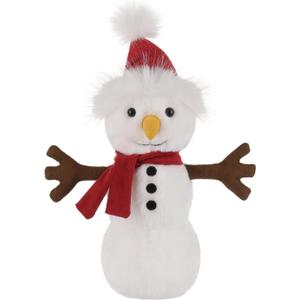 Apricot Lamb Snowman with Red Hat Plush Stuffed Animals for Kids, Soft Cute Plush Toys for Baby Girl and Boy, Fluffy Snowman with Red Hat White