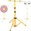 Archery Target Stand, Adjustable Foldable Metal Bow and Arrow Target Tripod Stand Hanging Traditional Straw & Foam Archery Targets & Work Light for Shooting Range Backyard