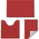 RUN HELIX Chrismats Red Bathroom Rugs Sets 3 Piece Non Slip Bath Rugs Set, Luxury Bathroom Mats, Extra Soft and Absorbent Shaggy Rugs with Toilet Rug, Bath Mat for Bathroom, Tub, Shower (16" x 24" + 20" x 32"+ 20" x 20" U shape)