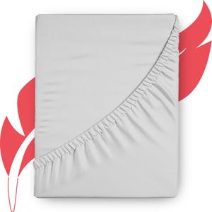 Ashton Sheets Luxury Egyptian Cotton King Fitted Sheet Only - 1000 Thread Count 22" Deep Pocket King Fitted Sheet, Soft Smooth, Cooling, Sateen Weave, Extra Long Staple King Size Fitted Sheet - Silver
