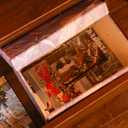 Decorative Storage Box with Lid, Foldable, Purple Squid, Metal Label Frame, Fancy, Cardboard Paperboard Keepsake box, Photo Storage for Memory, Home Decor, knick-knacks and Wool Organizer