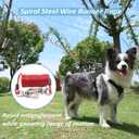 50FT Dog Run for Yard Heavy Duty with 10FT Tie Out Cable, Outdoor Leash Trolley System for Large Dog to 300Lbs