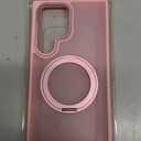 for Samsung Galaxy S24 Ultra Case, [Compatible with Magsafe][Built in Stand & Rotating Ring Holder] MIL-Grade Dual Layer Shockproof, Full Protective Case for Galaxy S24 Ultra-Pink