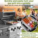 Griddle for Gas Grill, Flat Top Griddle with Non-Stick, Heat Evenly Stainless Steel Griddle, Heat Resistant, No warps, Perfect for Gas/Charcoal Grill, Camping, Tailgating Parties - 23"X16"