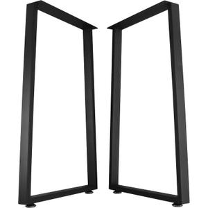 Metal Table Legs Desk Legs, Heavy Duty Square Tube Iron Desk Legs, DIY Furniture Legs for Dining Table, Coffee Table, Computer Desk, Workbench, Meeting Room Table, 28H x 17.7W (28", U 4x2cm)