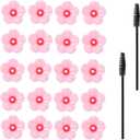 20pcs Replacement Flowers for Hummingbird Feeders, Hummingbird Feeder Replacement Flowers Parts with Brushes Bee Guards & Feeding Ports for Outdoor Hanging Feeders (Red Core)
