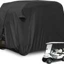 moveland 4 Passenger Golf Cart Cover Outdoor Accessories | Waterproof Dust, Extra PVC Coating Custom Cart Cover Compatible with EZ GO, Club Car, Yamaha (Black)