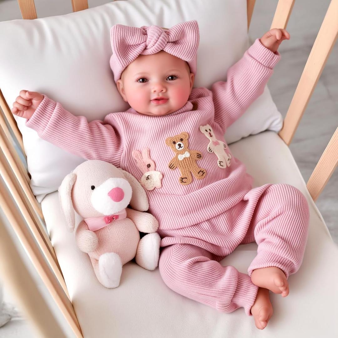BABESIDE Lifelike Reborn Baby Dolls Girl, 20 Inch Cute Realistic Newborn Baby Doll, Soft Vinyl Poseable Real Life Baby Dolls with Accessories for 3+ Year Old Girls Gifts, Pretend Play, Collection