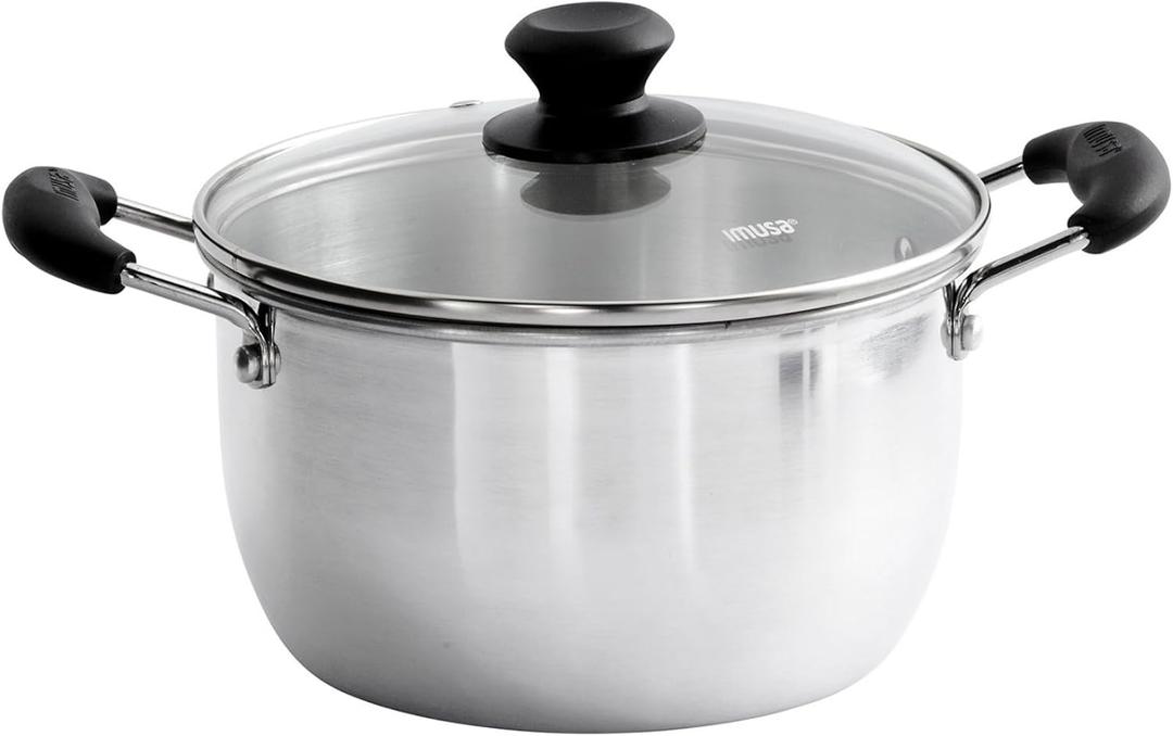 IMUSA 4QT ALUM STOCK POT W/GLASS LID
