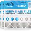 10x10x1 Air Filter (4-PACK) | MERV 8 | MOAJ Advanced Dust Defense | BASED IN USA | Quality Pleated Replacement Air Filters for AC & Furnace Applications | Actual Dimensions: 9.70 x 9.70 x 0.75 (in)