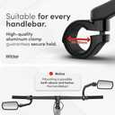 WITTKOP Bike Mirror | Large HD Field of Vision | 360 Rotatable & Foldable | Mounting Above & Below | Break-Proof & Durable | Ebike Accessories, Bike Mirror Handlebar Mount, Bicycle Mirrors