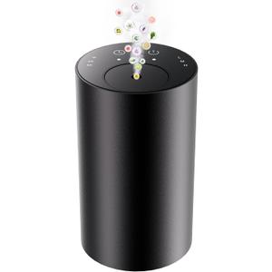 Waterless Essential Oil Diffuser, Portable Aromatherapy Diffuser, Mini Scent Machine, Battery Operated, 1/4/8-Hour Timer, 20ml Capacity, 3 Mist Levels For Home, Car, Room Office, No Included Oil(Black)