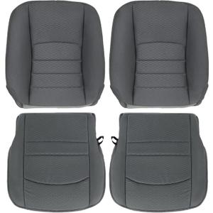 Priprilod Gray Cloth Driver & Passenger Side Bottom & Top Lean Back Replacement seat Cover Compatible with Dodge Ram 1500 2500 3500 4500 5500 2013 2014 2015 2016 2017 2018
