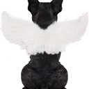 WeeH Pet Halloween Costume Cosplay Angel Devil Black White Wing for Dog Cat Rabbit Piggy - Funny Gift at Halloween Party Anime Theme Birthday Christmas (White, Large) (23.6 inch x 9.8 inch)