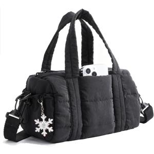 BAGSMART Reiki Gym Bag for Women, Mini/Medium Crossbody Bags for Women, 5L Dance Bag with Detachable Strap / 15L Yoga Mate Bag with Wet & Dry Pocket, 5L-Jet Black