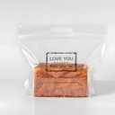 50 pcs 9 Inch Large Clear Bread Plastic Bags with Handle, Sealing Zipper Loaf Packaging with 'Love You' for Homemade Bread Cookie, Bakery Cafe (Black - English)