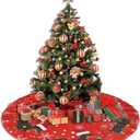 Dachshund Christmas Tree Skirt Dog Funny Tree Mat for Farmhouse Xmas Holiday Party Decorations Indoor Outdoor 36 Inch (Medium)