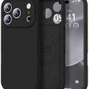 Vooii Magnetic for iPhone 17 Pro Max Case, Compatible with Magsafe (Premium Liquid Silicone) (Integrated Camera Control Button) Full Body Protective Anti-Scratch Microfiber Lining 6.9 inch, Black