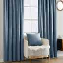 MIULEE Velvet Curtains 84 inches - Luxury Blackout Curtains for Bedroom Living Room Super Soft Light Blue Thermal Insulated Dusty Blue Window Drapes Back Tab, Stone Blue, W52 x L84 inches, 2 Panels