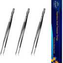 JETKONG 7 Inch Tweezers Tongs Mini Kitchen Food Tweezers Small Cooking Thin Tongs, Set of 3 (7 7 7 Inch, Black)