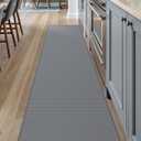 DEXI Kitchen Floor Mats Cushioned Anti Fatigue, 17x95, Long Standing Runner Rug Waterproof, Comfort Memory Foam Padded for Front Sink Laundry, Grey