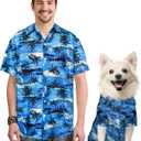 Dog Shirts Hawaiian Shirt for Small Medium Large Dogs Matching Dog and Owner Short Sleeves Beach Shirt Owner and Pet Shirts are Sold Separately (Blue1 Only for Pet, XX-Large)