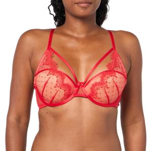 Gossard Women's VIP Audacious Half Padded Plunge Bra (32A, Red)