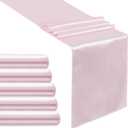 B-COOL Pink Table Runner Set of 5 Satin Table Runners Wedding Table Runners Silk Smooth Fabric for Birthday Summer Party Table Decorations 12x108 inch
