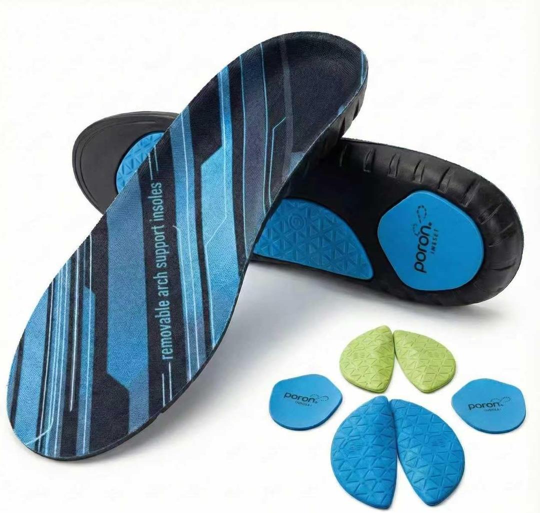 PORON Arch Support Insoles for Standing All Day, Men & Women Adjustable Cushion Shoe Inserts, Plantar Fasciitis & Heel Pain Relief for Nurses, Teachers, Warehouse & Retail Workers