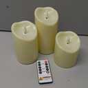 Homemory LED Candles with Remote Timers - Battery Operated, Electric Fake Plastic, Dark Ivory, Outdoor Waterproof Set of 3
