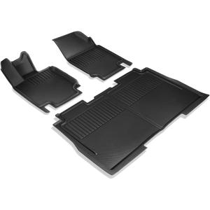 Spigen WeatherBloc Floor Mats Set Designed for Tesla Cybertruck Accessories 2025/2024/2023 with Non-Slip Sliplock Weatherproof Technology (Custom Fit) (Cybertruck Floor Mat Sets)