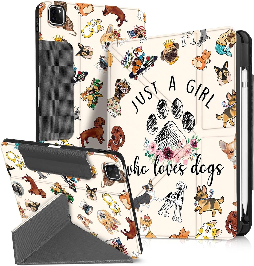 for iPad Air 11 Inch M3 2025 & M2 2024/Air 5th/4th Generation 10.9 Inch/Pro 11 Inch Case - with Pen Holder for Girls Boys Women Men Cute Cartoon Cool Anime Kawaii Fun, Little Puppy for iPad Air 11 Inch M3 2025 & M2 2024/Air 5th/4th Generation 10.9 Inch/Pro 11 Inch Case - with Pen Holder for Girls Boys Women Men Cute Cartoon Cool Anime Kawaii Fun, Little Puppy