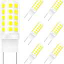 G8 LED Bulb Dimmable,35W-40W Halogen Equivalent, Daylight White 6000K,T4 JCD Type Bi-Pin Flat Base,120V 4W 450LM Light Bulbs for Under Cabinet, Counter Lighting, Under Microwave Light,6-Pack