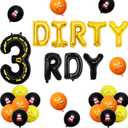 Construction 3rd Birthday Party Decorations Dirty 3rdy Dump Truck Balloon Banner Party Decorations Black Gold Excavator Roadblock Barricade Construction Decors for 3rd Years Old Boy