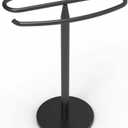 Spiral Collection Black Metal Countertop Hand Towel Holder Double Sided Stand for Bathroom and Vanity Hand Towels and Small Guest Towels Stylish and Practical Counter Towel Holder