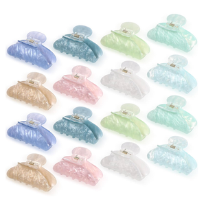 Yuxung 16 Pcs Large Acrylic Hair Claw Clips Bulk for Women Christmas Birthday Gift Fashion French Style Cute Hair Accessories Nonslip Hold Claw Clips for Thick Thin (Multicolor)