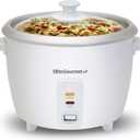 Elite Gourmet ERC-003 Electric Rice Cooker with Automatic Keep Warm Makes Soups, Stews, Grains, Hot Cereals, White, 6 Cups Cooked (3 Cups Uncooked)