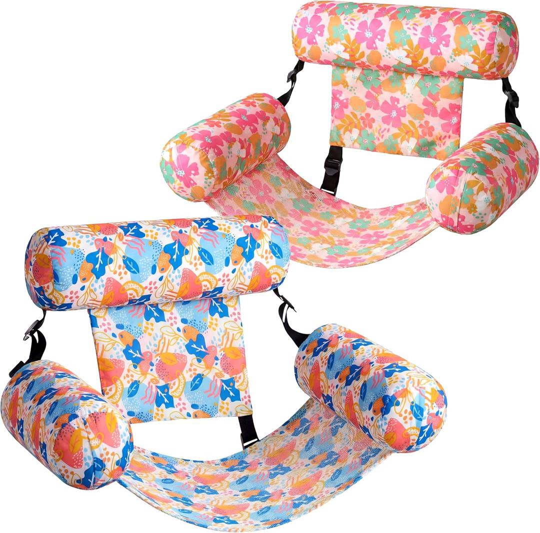 SLOOSH Inflatable Pool Floats Adult,2 Packs Floating Lounge Chairs,Blow up Pool Noodles for Adult Heavy Duty,Floating Chair for Party Summer Water Beach Lake Fun