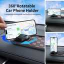 2 x Universal Anti-Slip Car Dashboard Mat with 360 Rotating Phone Holder Multi-Functional Organizer Pad for Phones, Sunglasses, Keys, and Daily Essentials (Gray Silver)