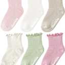 Simply Kids Toddler Girl Socks 6-12 Months Pastel Baby Cotton Ruffle Socks With Grips Non Slip Infant Wear Newborn Must Haves