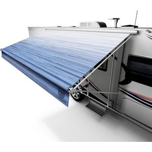 RV Awning Fabric Replacement 17ft  RV Canopy Replacement, 19.5oz Heavy-Duty Heat-Sealed Vinyl, UV-Resistant, Weatherproof, Sunproof, Fits Electric & Manual RV Awnings, Perfect for RVs, Camper Trailer (Blue Fade)