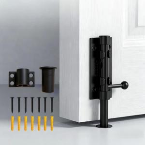 Barrel Bolt Latch,6.3 inch Slide Bolt Gate Latch,14mm Bolt Heavy Duty Shed Door Latch,304 Stainless Steel Black Finish Door Lock Latch for Barn, Wooden Fence, Slide,Door (1, Black)