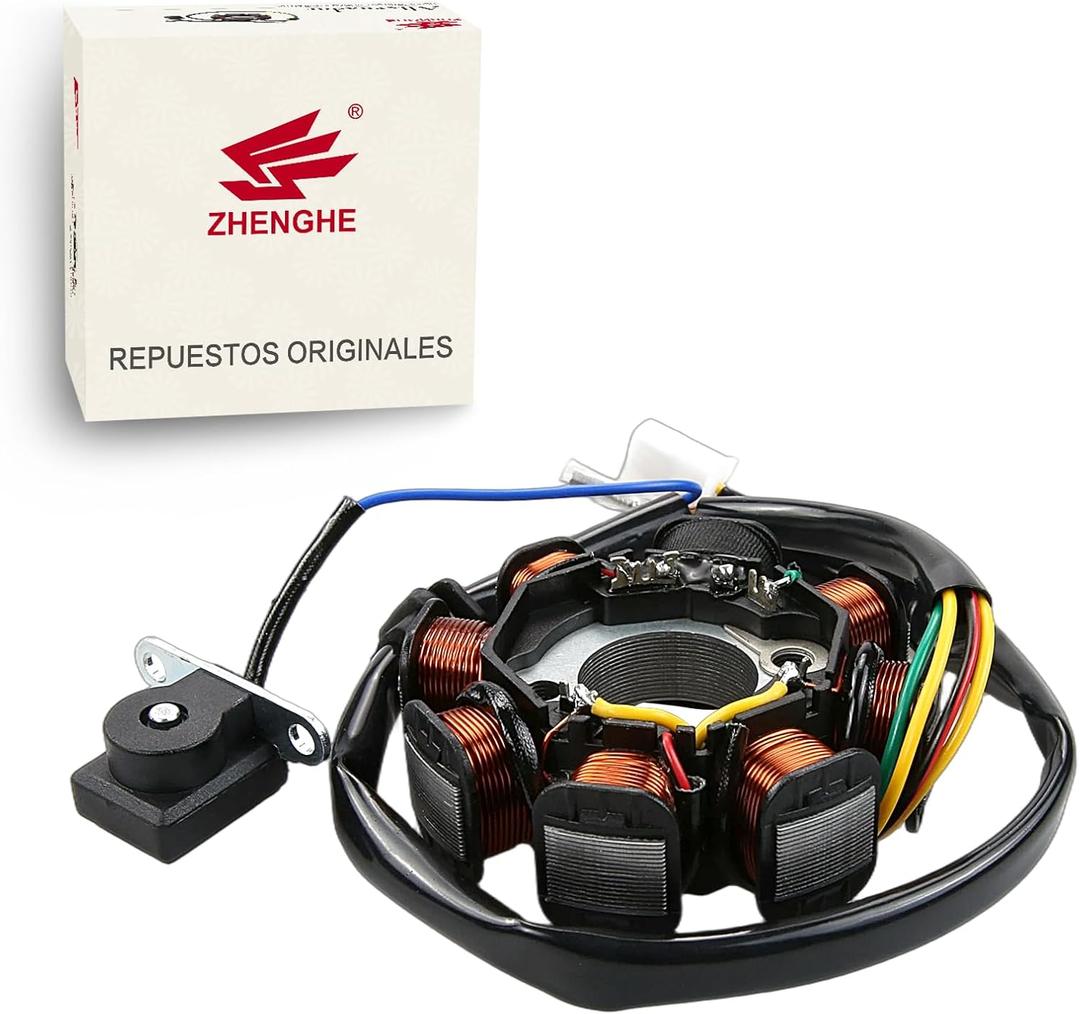 GY6 Stator 8 Coil, Compatible with 125cc 150cc Engines (152QMI 157QMJ) - Fits Chinese Scooters, Mopeds, ATVs, Go Karts, Quads like Taotao, Jonway, Icebear, Baja, Coolster, Lance, SUNL, Vento