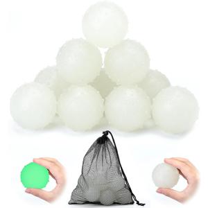 Liliful 10 Pcs Glow in The Dark Dog Toys 2.4 Inch Dog Balls Rubber Glowing Fetch Ball with Net Bag for Puppy Small Medium Dogs
