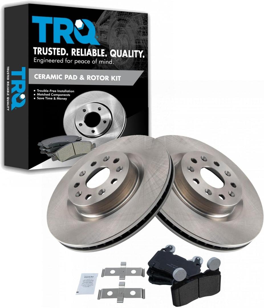 TRQ Front Brake Pad & Rotor Kit Brake Pads Brake Rotor Ceramic Compatible with 2016-2018 Cadillac CT6 2015-2018 CTS 2016-2021 Chevrolet Camaro