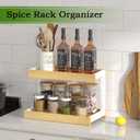 MARTY 2 Tier Spice Rack Organizer for Countertop, 15.8''L Coffee Station/Bathroom Organizer Countertop, Counter Shelf Desktop Storage Organizer for Kitchen, Bedroom, Office