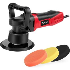 AVID POWER Buffer Polisher, 6-inch Dual Action/DA Polisher for Car Detailing, Random Orbital Car Buffer Polisher Waxer Kit with Variable Speed & 3 Polishing Pads (1-red)