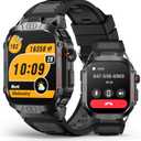 SOUYIE Military Smart Watch for Men Answer/Make Call, 2.02" Outdoor Sport Smartwatch with Flashlight, Heart Rate Blood oxygen Blood Pressure Sleep, 100+ Sport Modes Fitness Tracker for Android and iOS (Black)